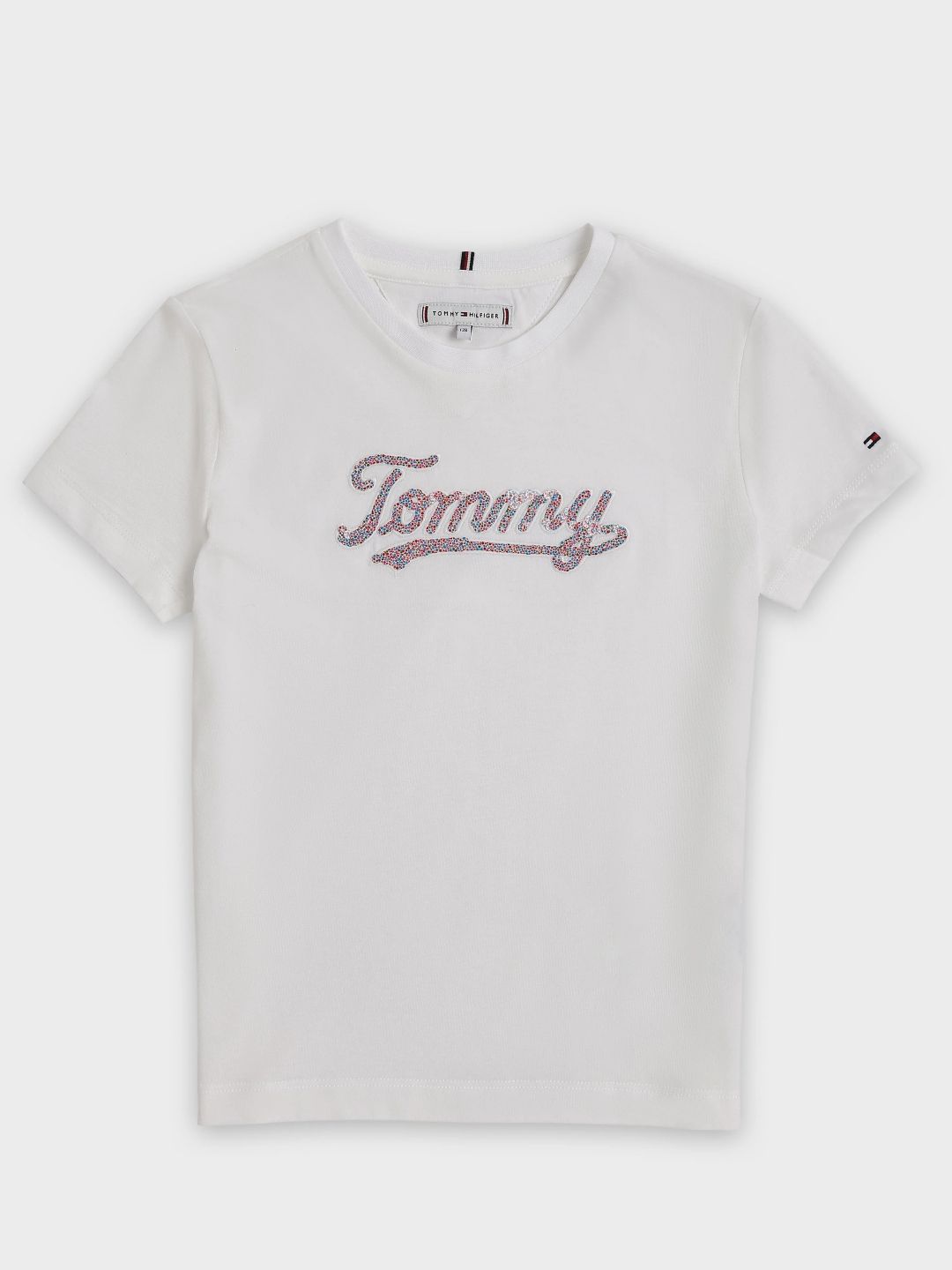 Tommy Hilfiger Girls Brand Logo Printed Pure Cotton T-shirt