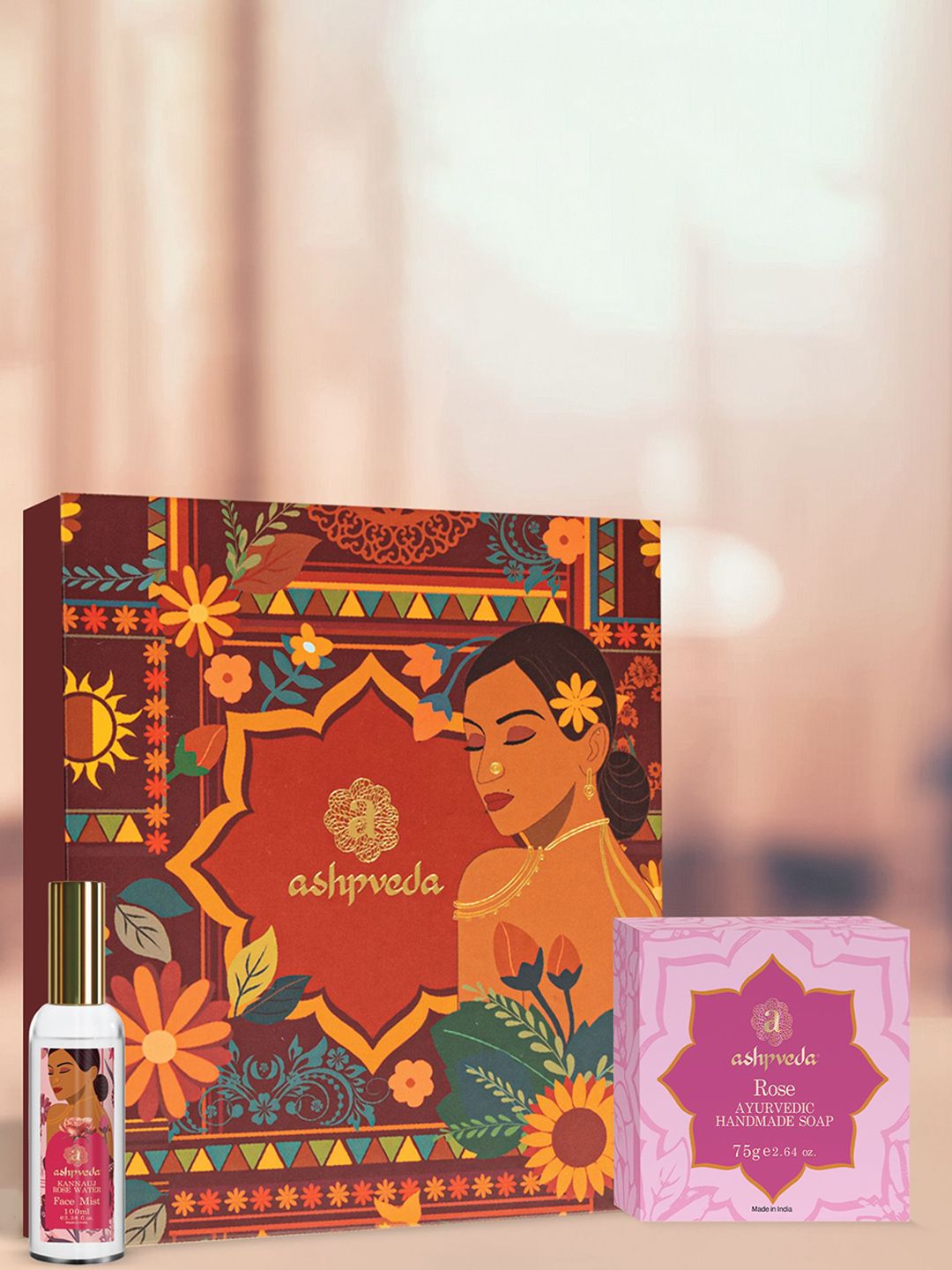 ASHPVEDA Utsav Beauty Rose Hydration Kit- Rose Water Face Mist & Hydrating Gulab Soap