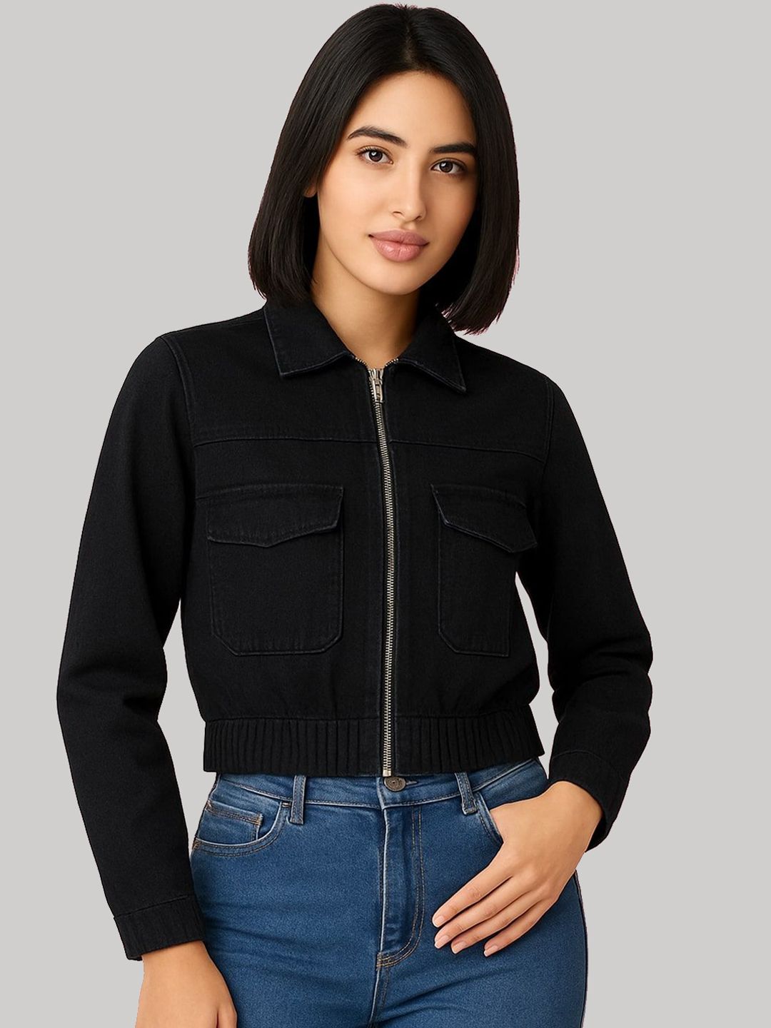 R.Code by The Roadster Life Co. Spread Collar Pure Cotton Quilted Jacket