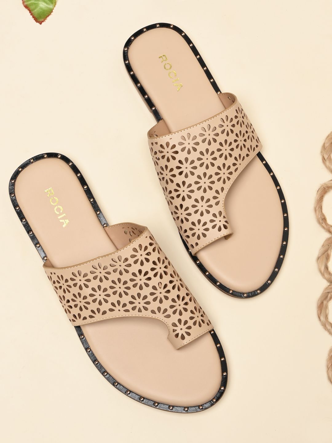 Rocia Women One Toe Flats with Laser Cuts