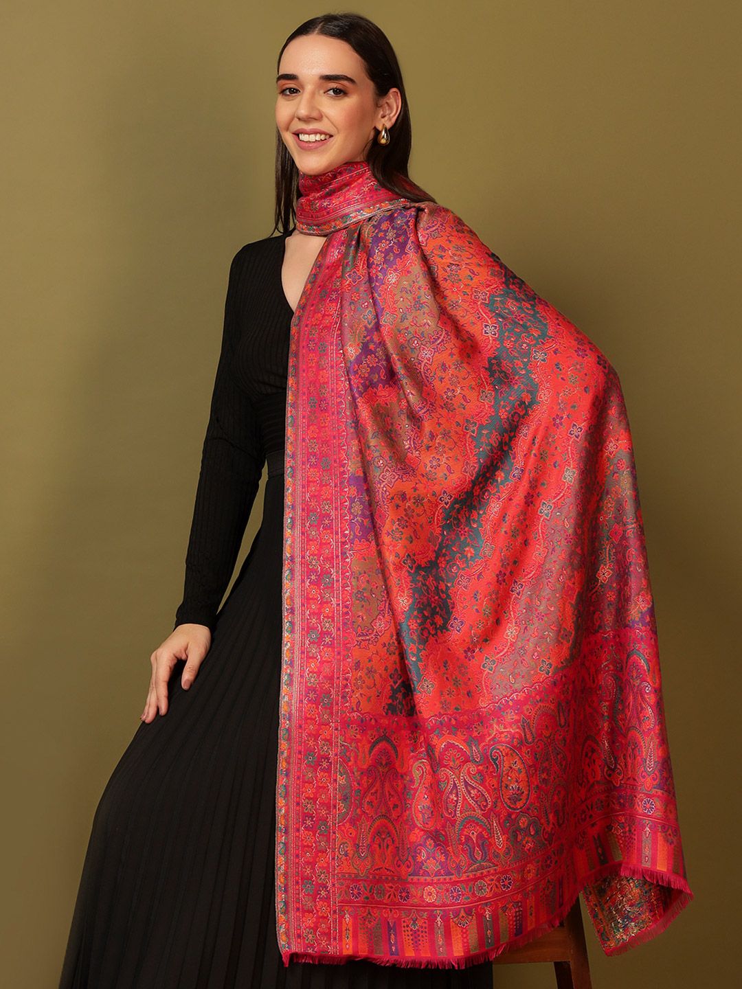 Pashmoda Paisley Woven Design Shawl