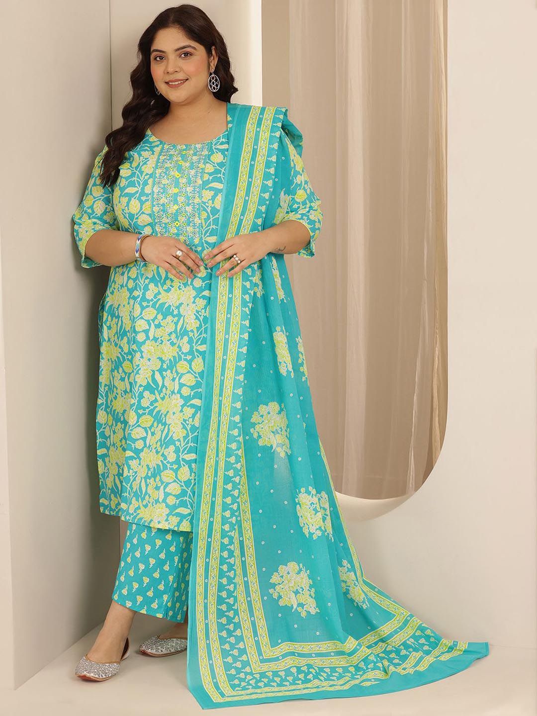 Buy EXTRA LOVE BY LIBAS Women Plus Size Floral Printed A-Line