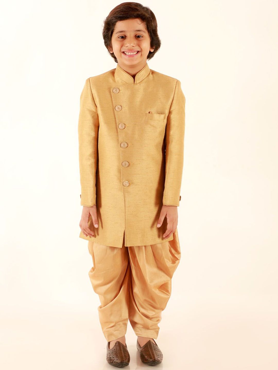 JBN Creation Boys Mandarin Collar Sherwani Set