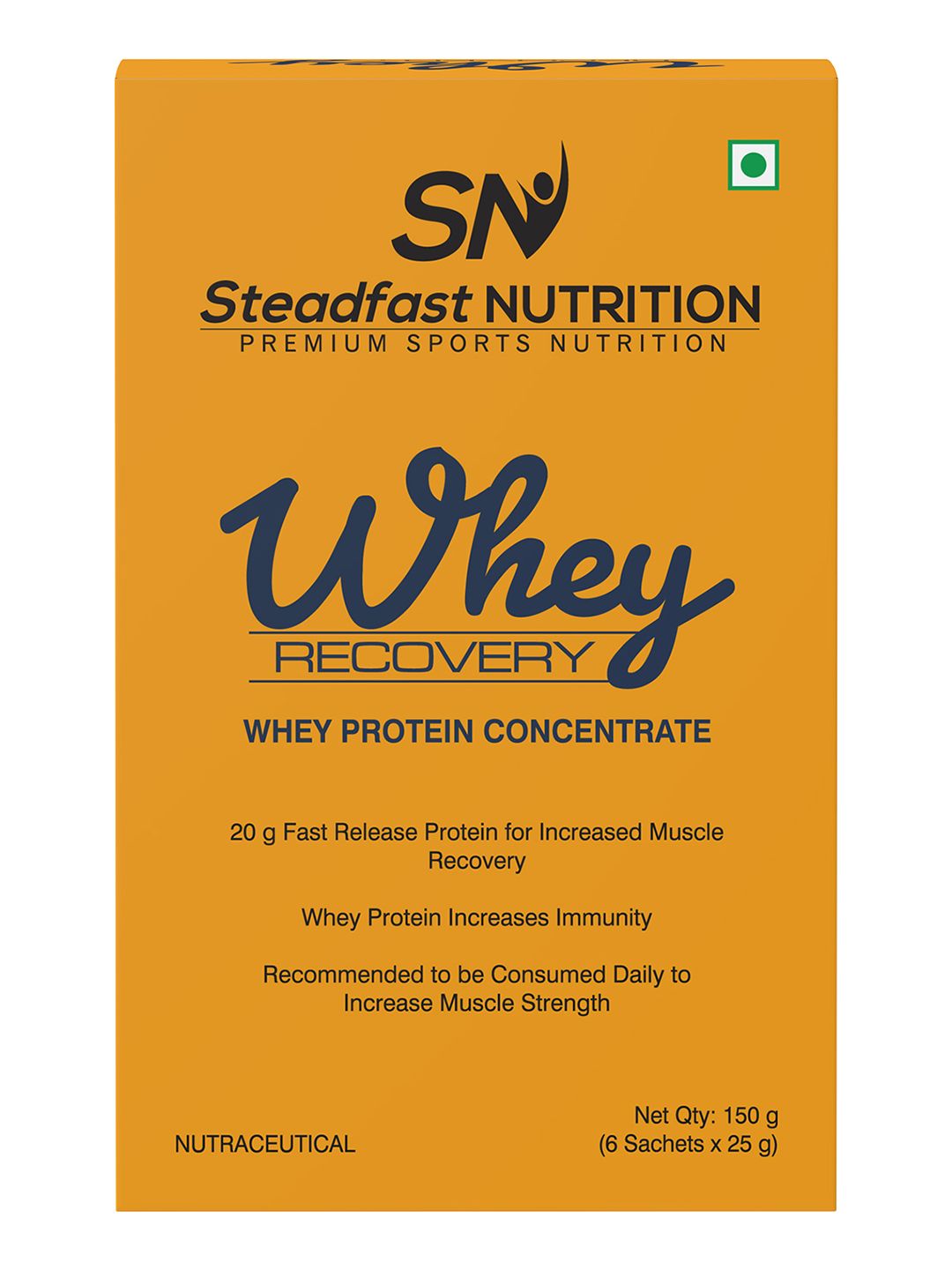 Steadfast Nutrition Whey Recovery Protein Concentrate Your Everyday Protein Unflavoured 6 Sachets 150g