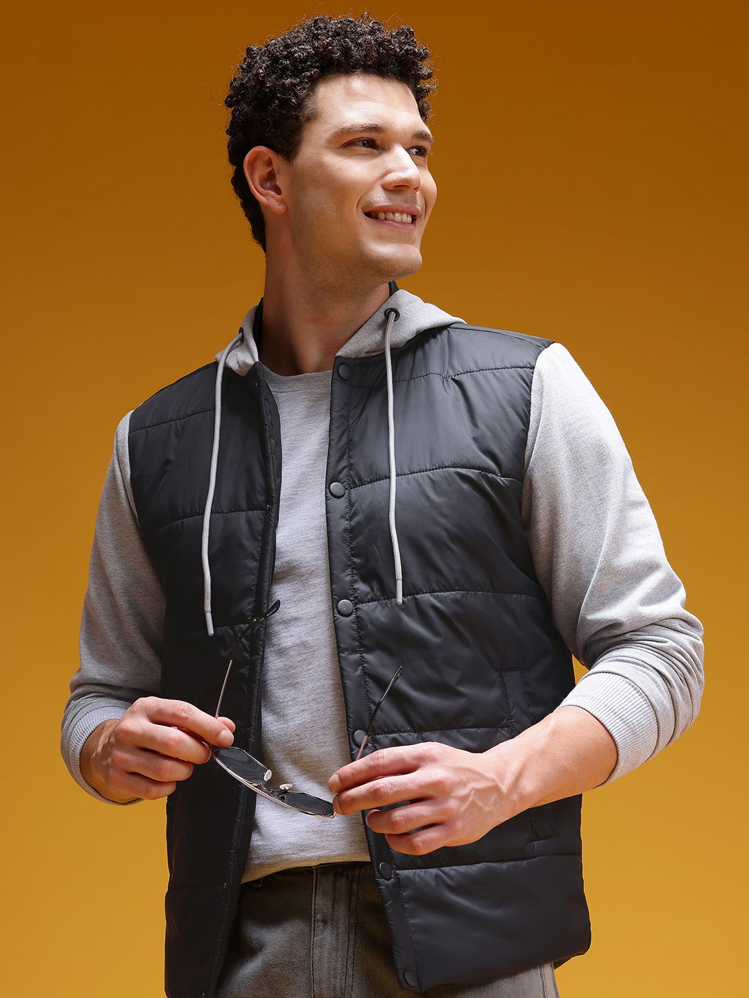 HERE&NOW Colourblocked Hooded Padded Jacket