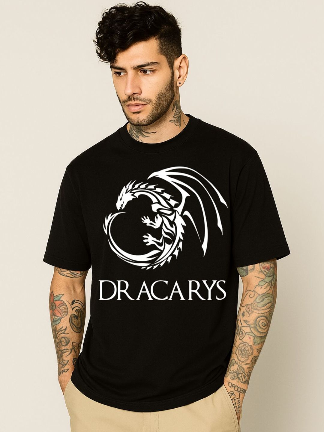 Be Crazy Game Of Thrones Printed Oversized Cotton T-shirt