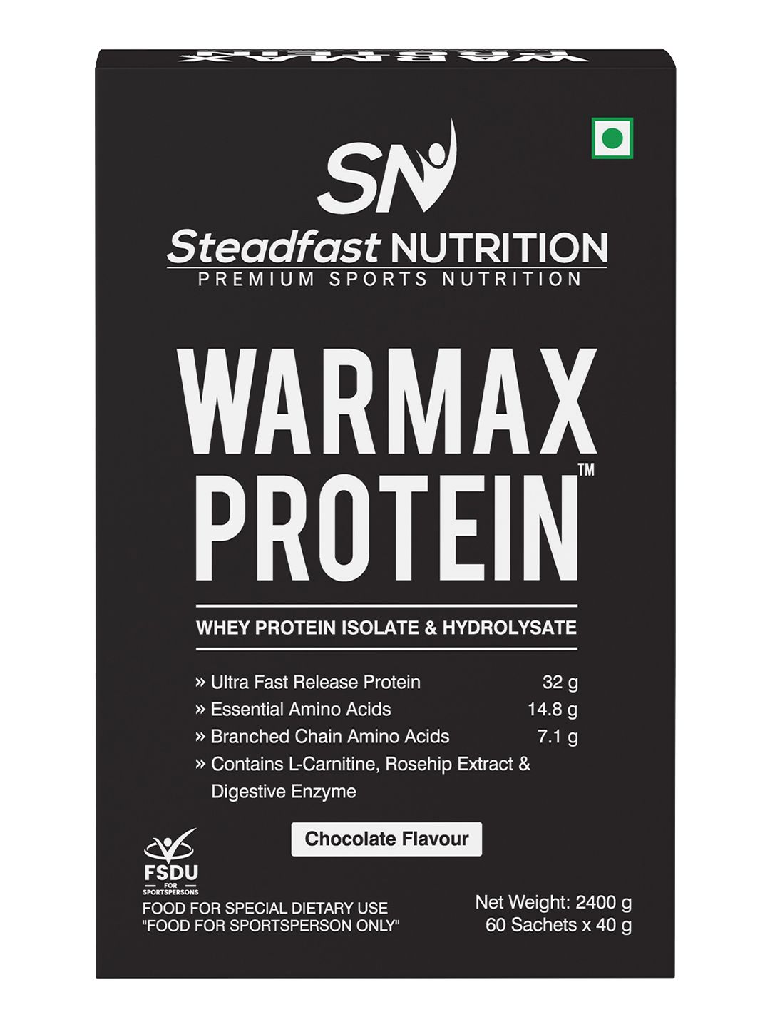 Steadfast Nutrition Steadfast Nutrition Warmax Protein Warrior Inside You Sachets Chocolate 60 Sachets 2400g