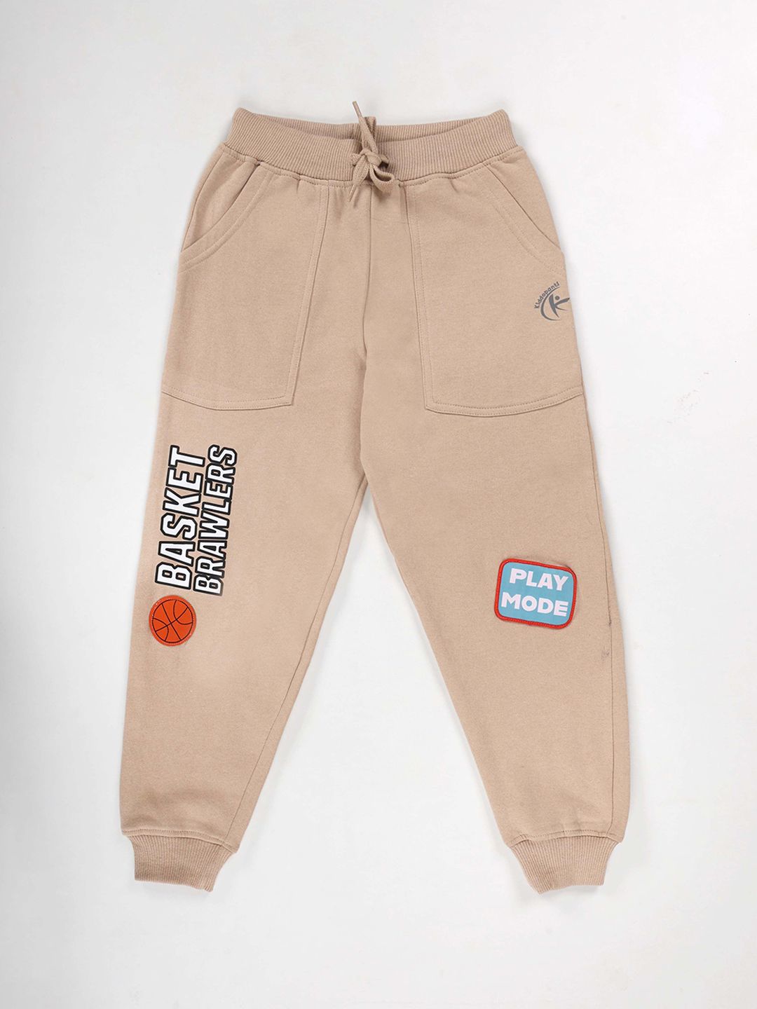 KiddoPanti Boys Typography Printed Mid-Rise Regular Fit Joggers