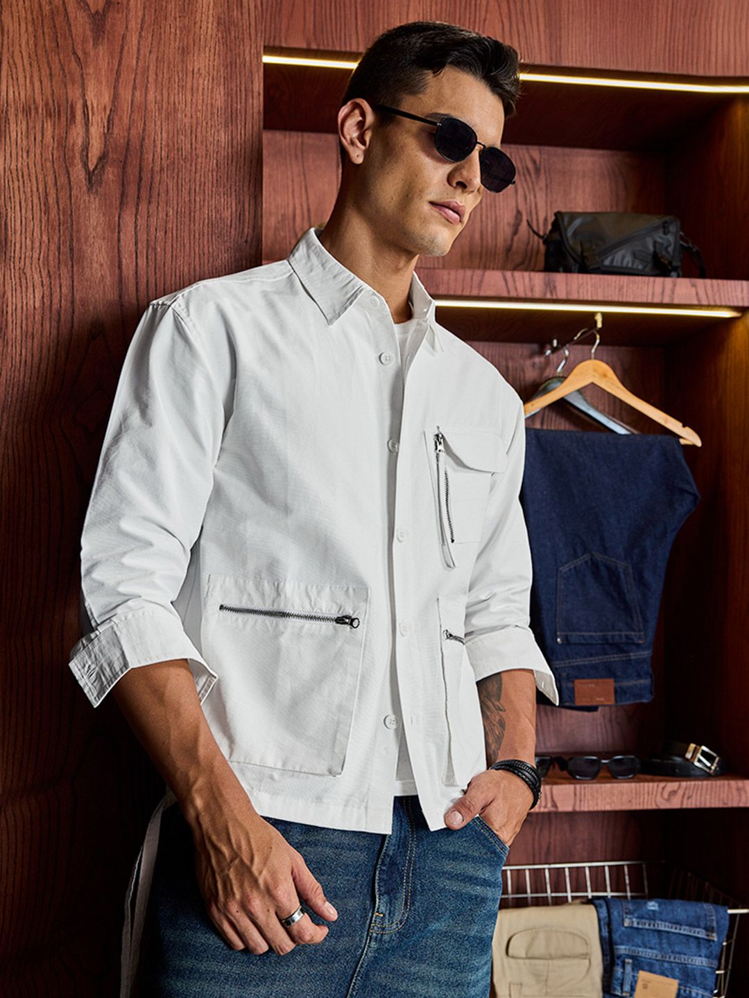 Snitch Men Spread Collar Solid Tailored Jacket