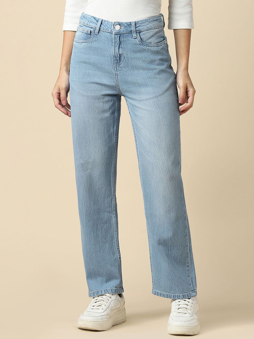 Allen Solly Woman Regular Fit Mid-Rise Light Fade Jeans