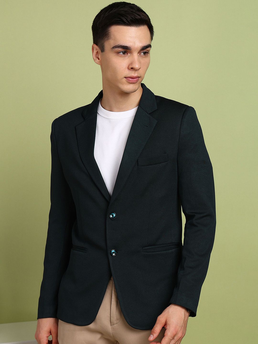 FUBAR Notched Lapel Slim-Fit Single Breasted Blazer