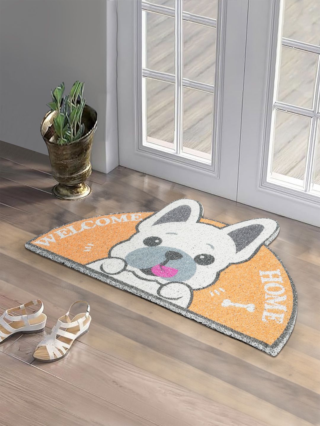 DREAM WEAVERZ Quirky Dog Printed Rubber Door Mat For Entrance