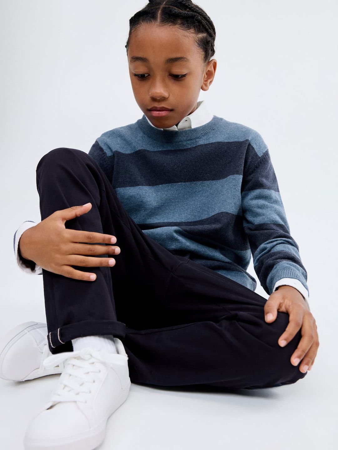 Mango Kids Mango Kids Boys Striped Pure Cotton Pullover