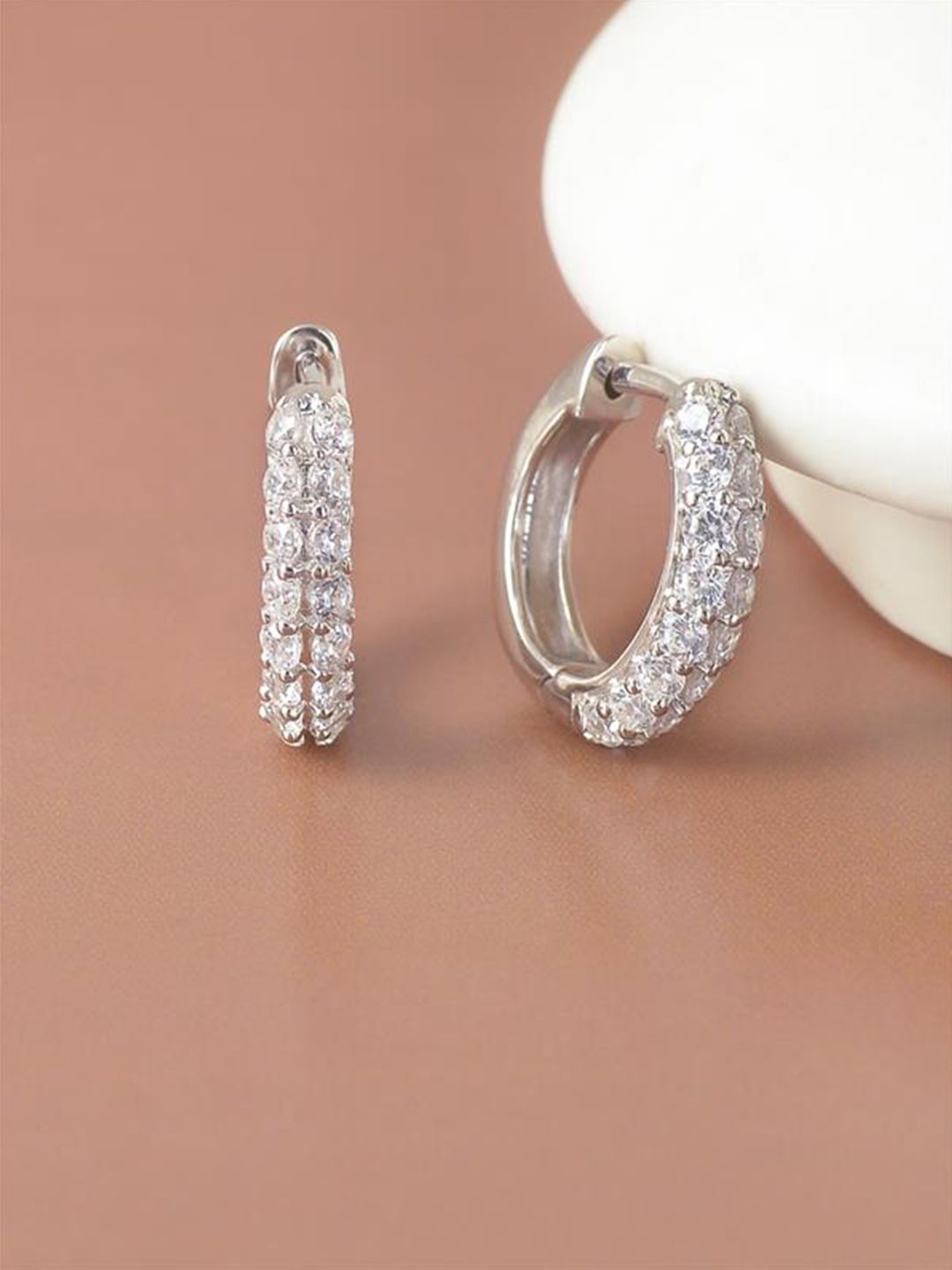 Ornate Jewels 925 Sterling Silver American Diamond Bali Earring