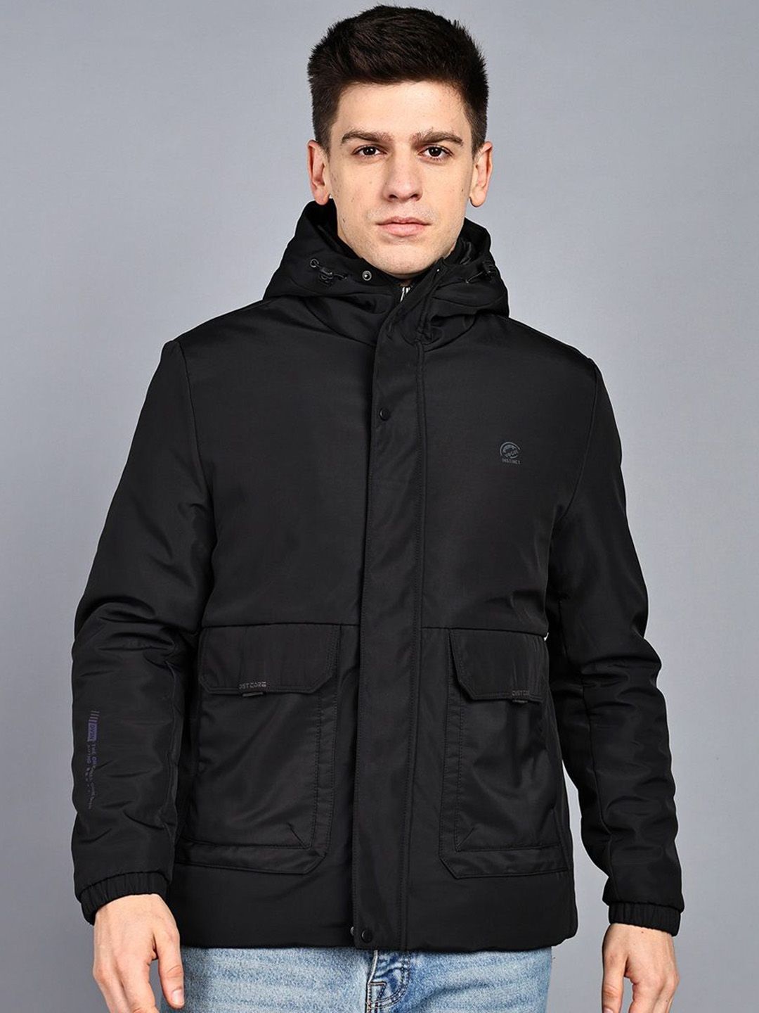 ELLIPSE Men Hooded Typography Printed Tailored Jacket
