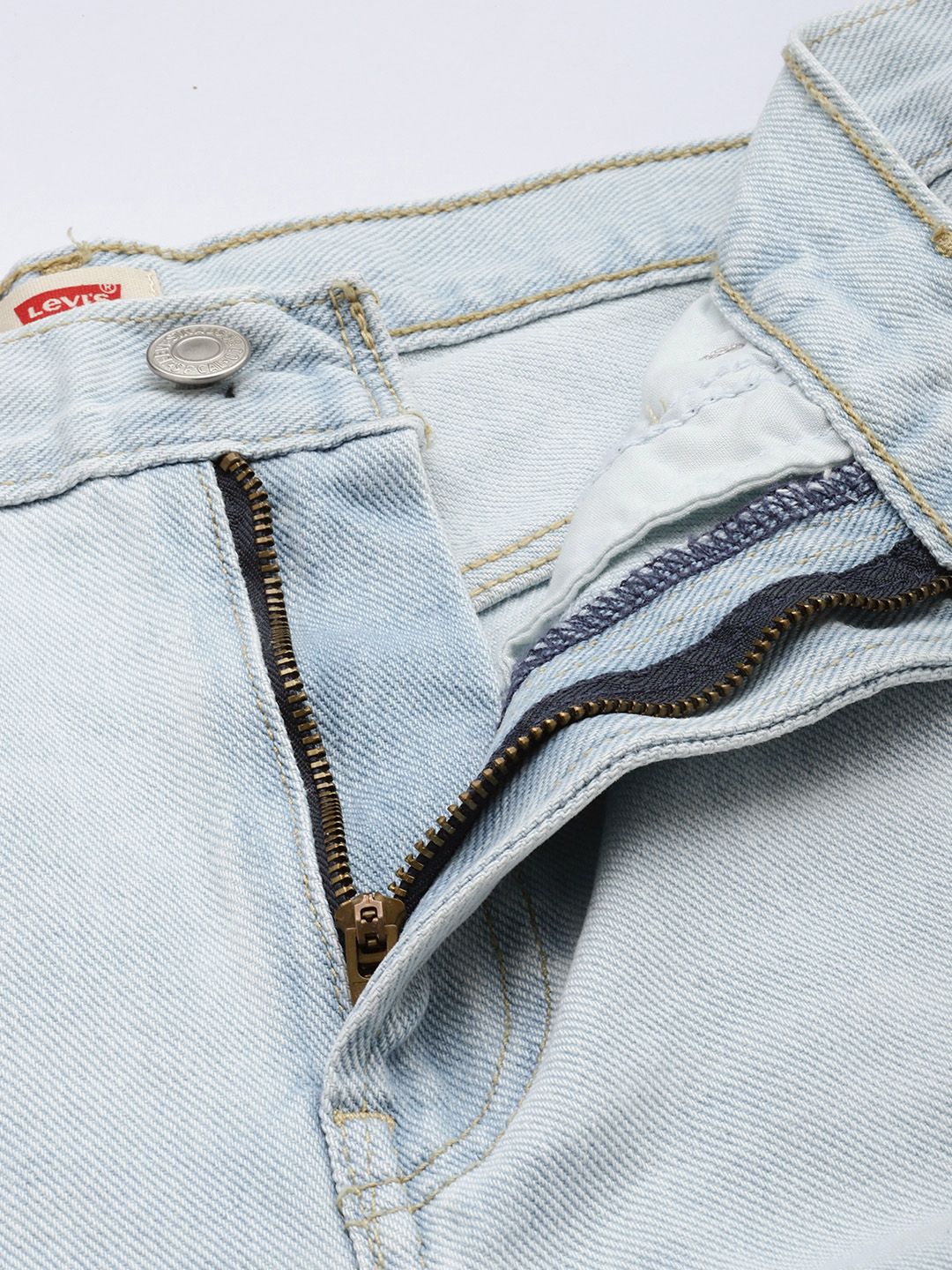 Light Blue Ribcage Straight Fit High Rise Jeans