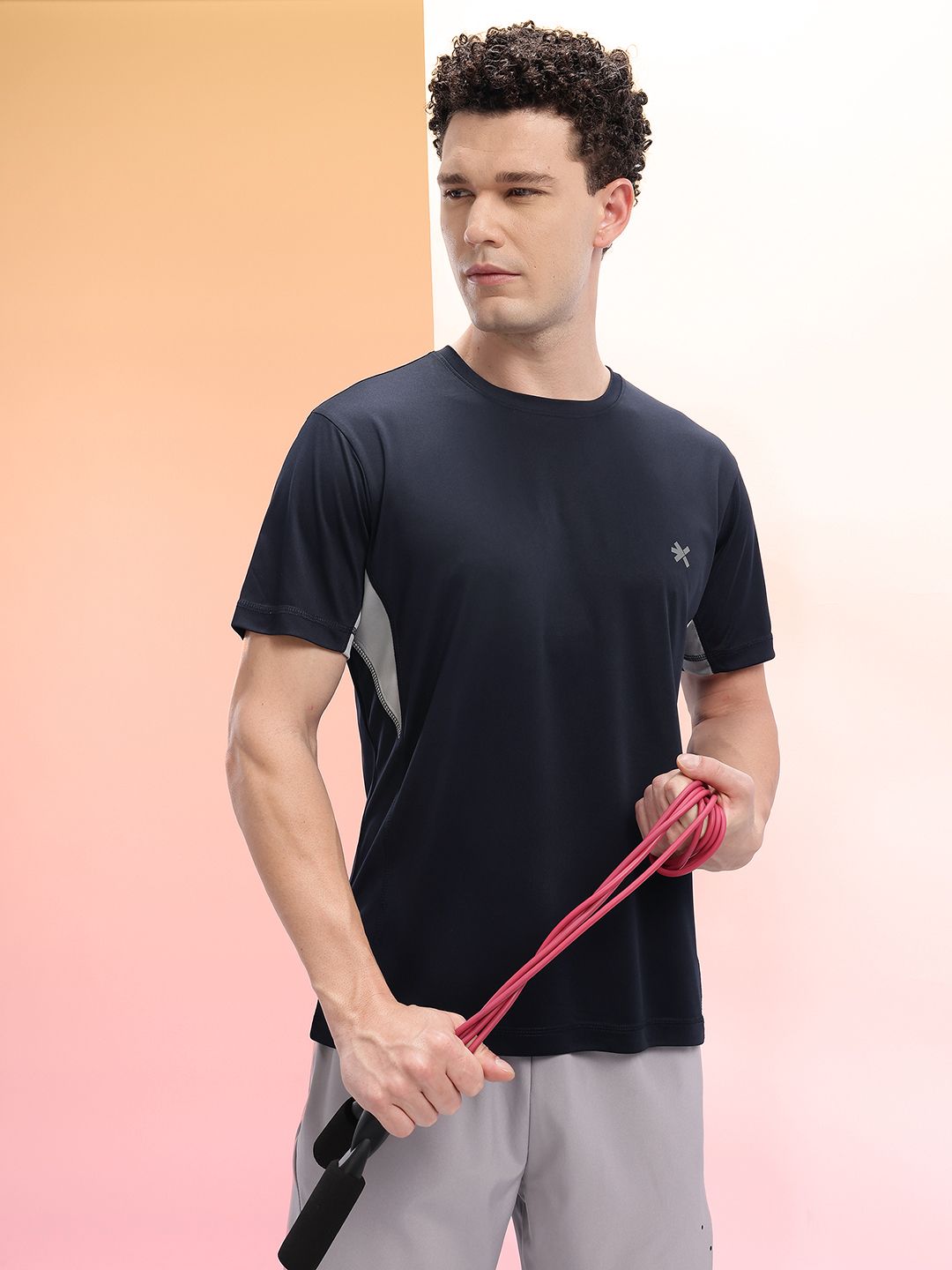 HRX by Hrithik Roshan Colorblocked Detail Rapid-Dry Training T-shirt