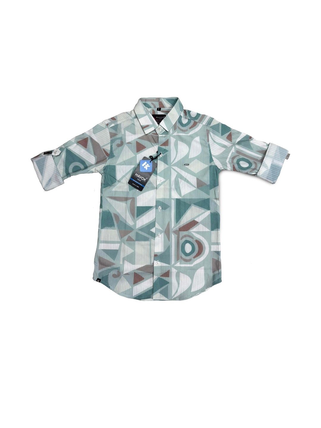 Havok kids Boys Blue Abstract Printed Shirt