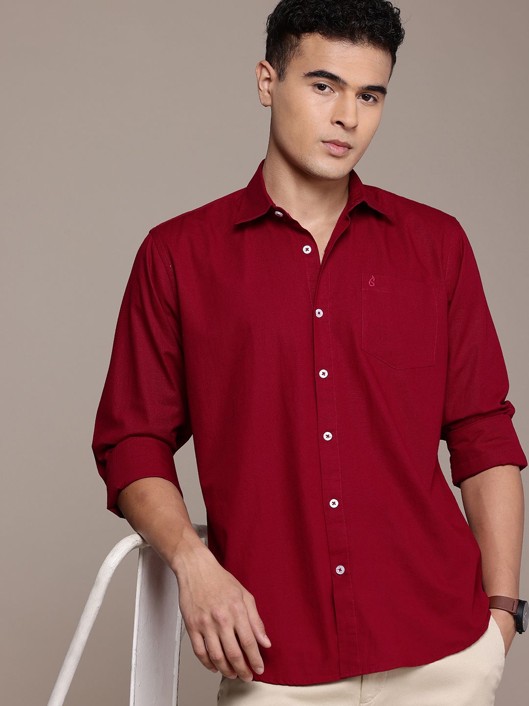 BS BLUE SQUAD Cotton Linen Casual Shirt