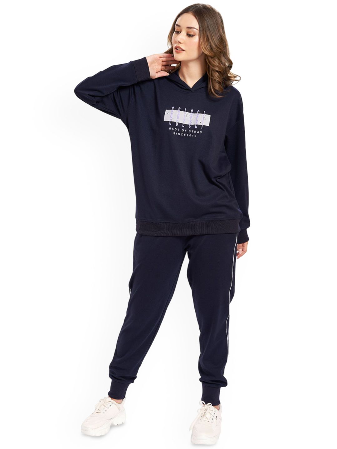 Buy WEET Women Mid-Rise Hooded Cotton Tracksuits - Tracksuits for