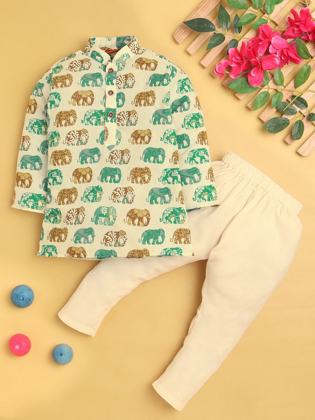 Jeetethnics Boys Animal Printed Kurta with Pyjamas