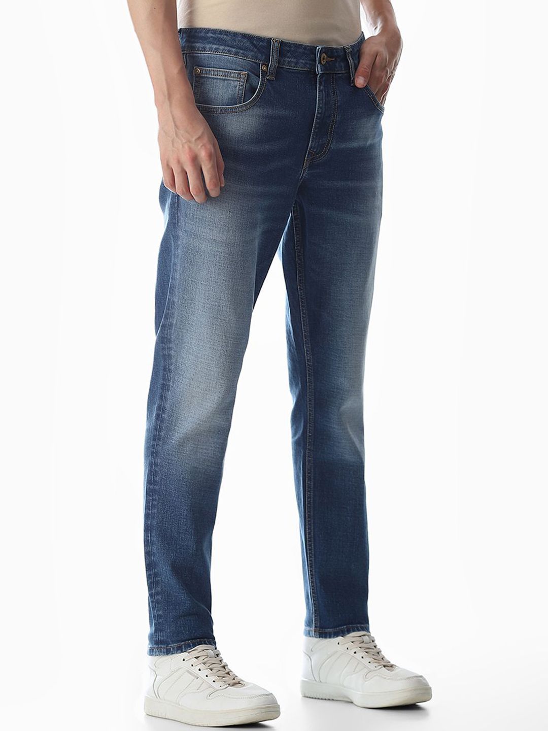 Slim Fit Low-Rise Heavy Fade Stretchable Jeans