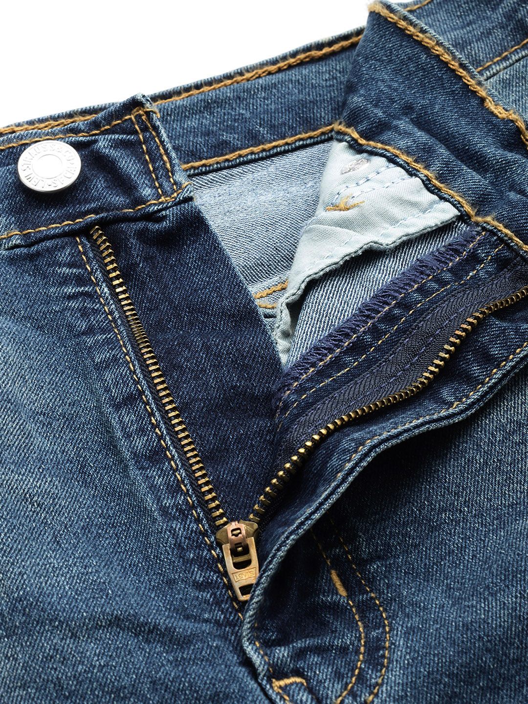 Tinted Med Indigo Loose Fit High Rise Jeans
