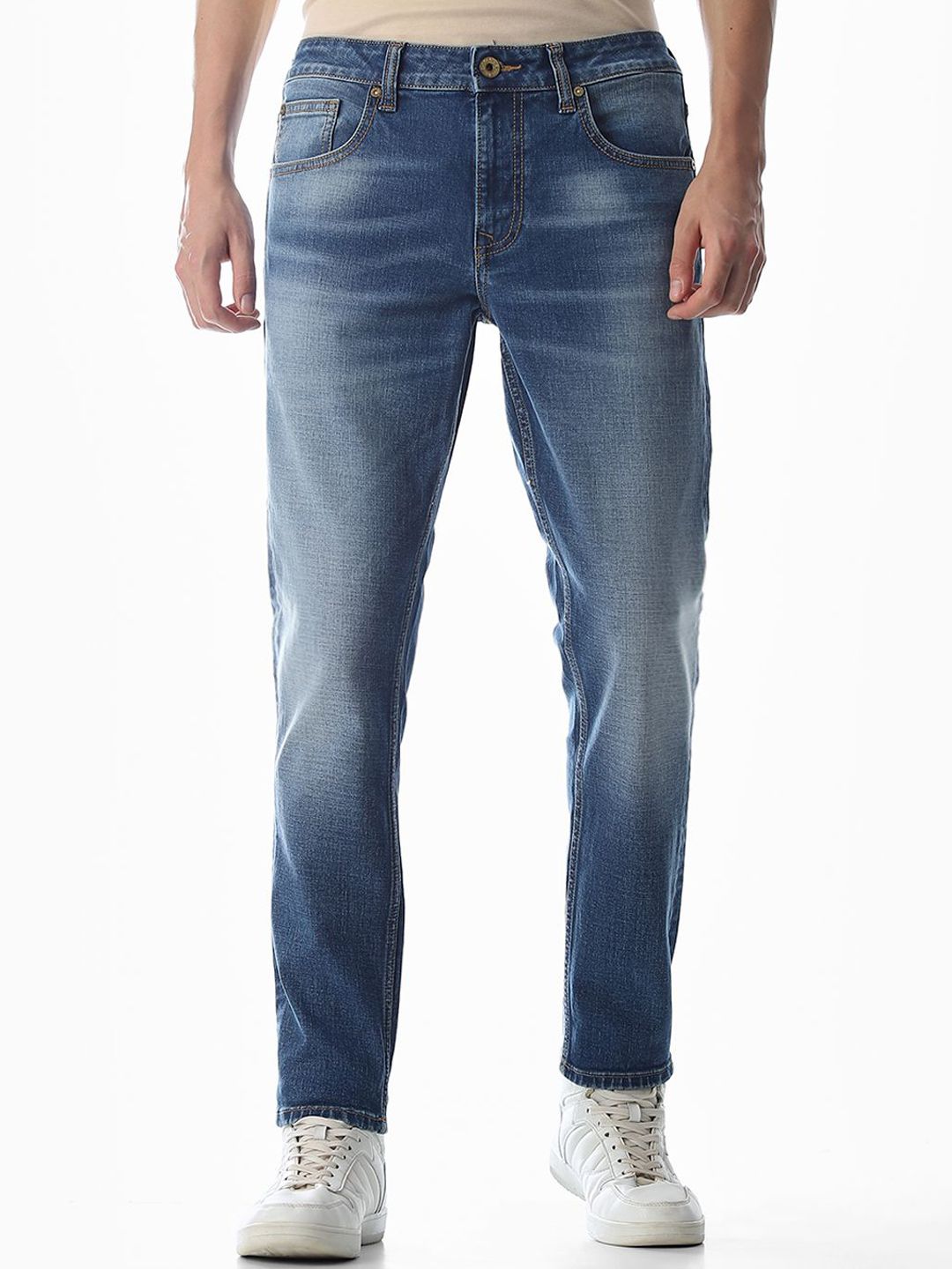 Slim Fit Low-Rise Heavy Fade Stretchable Jeans