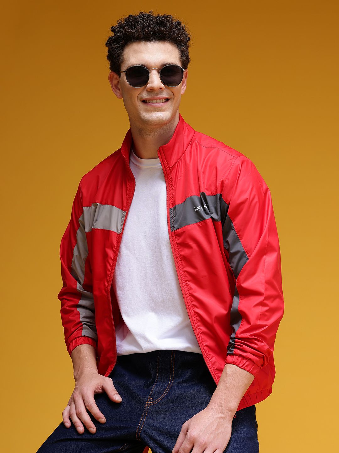 HERE&NOW Striped Windcheater Tailored Jacket