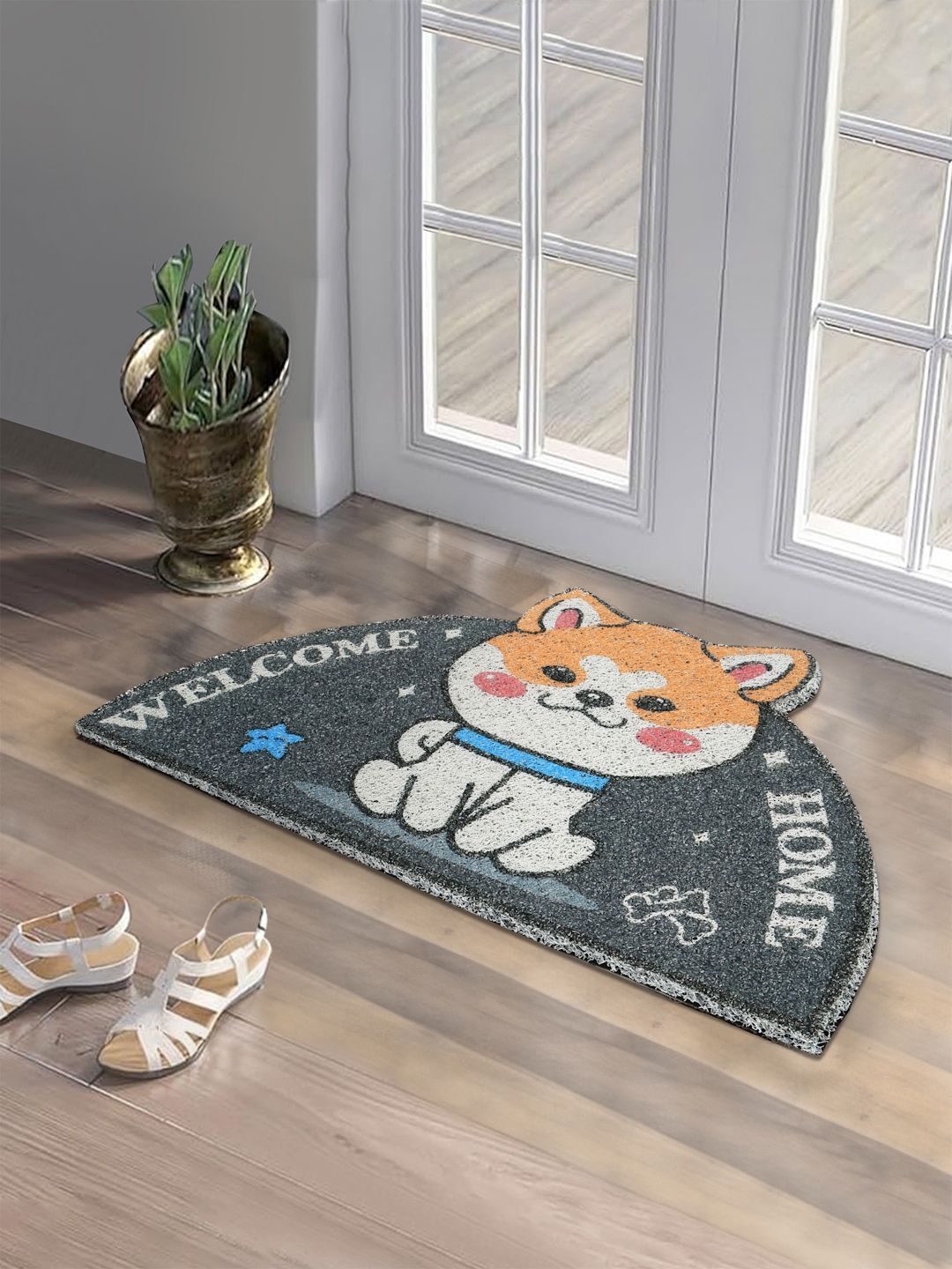 DREAM WEAVERZ DREAM WEAVERZ Quirky Cat Printed Rubber Door Mat For Entrance