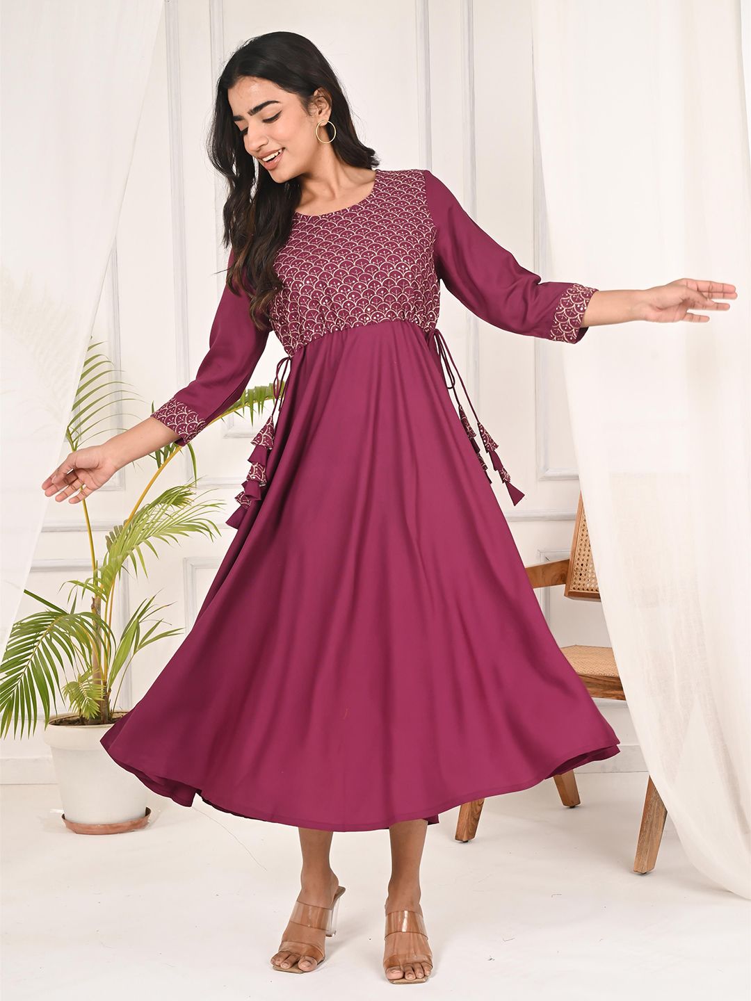 dressberry women floral embroidered fit and flare midi dress reviews Traditional Mexican Girl Embroidered Dress 2-8 – unik Retail main image 0
