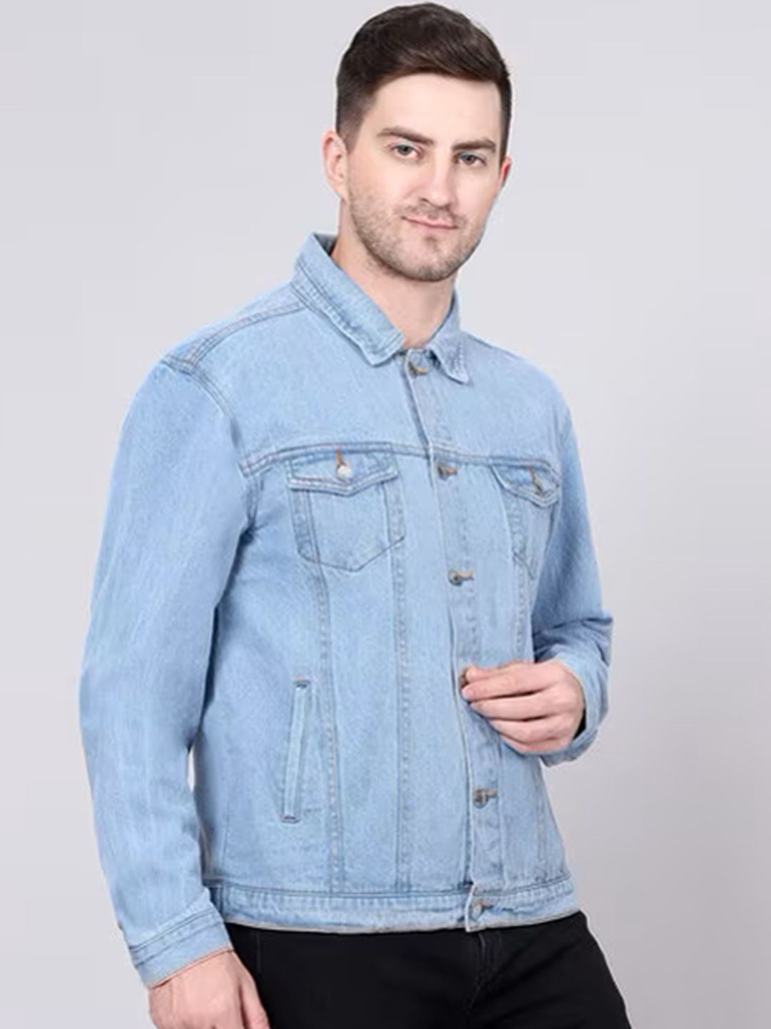 Moda Rapido Spread Collar Denim Jacket