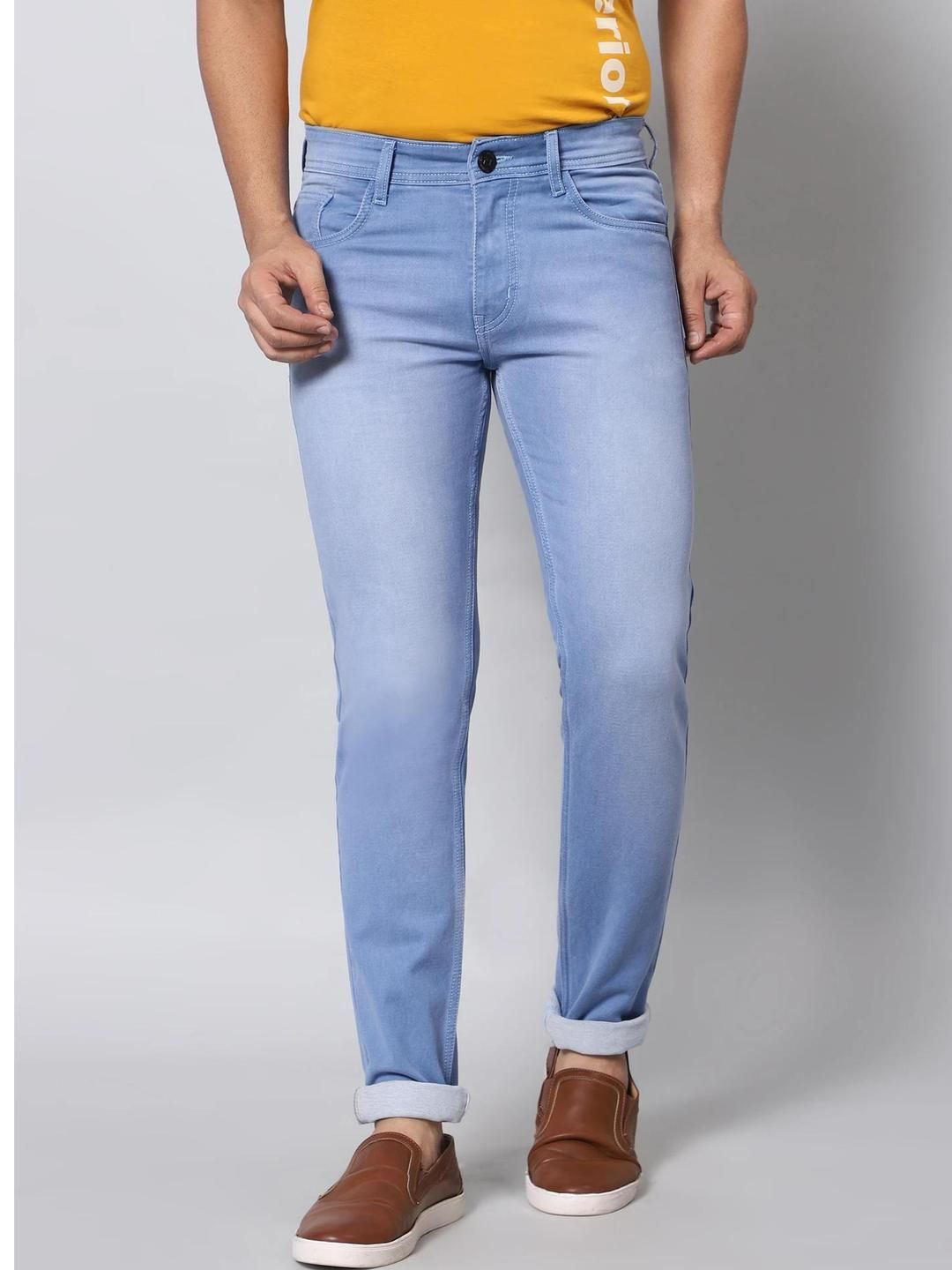 RJ Denim Men Slim Fit Mid-Rise Light Fade Stretchable Jeans