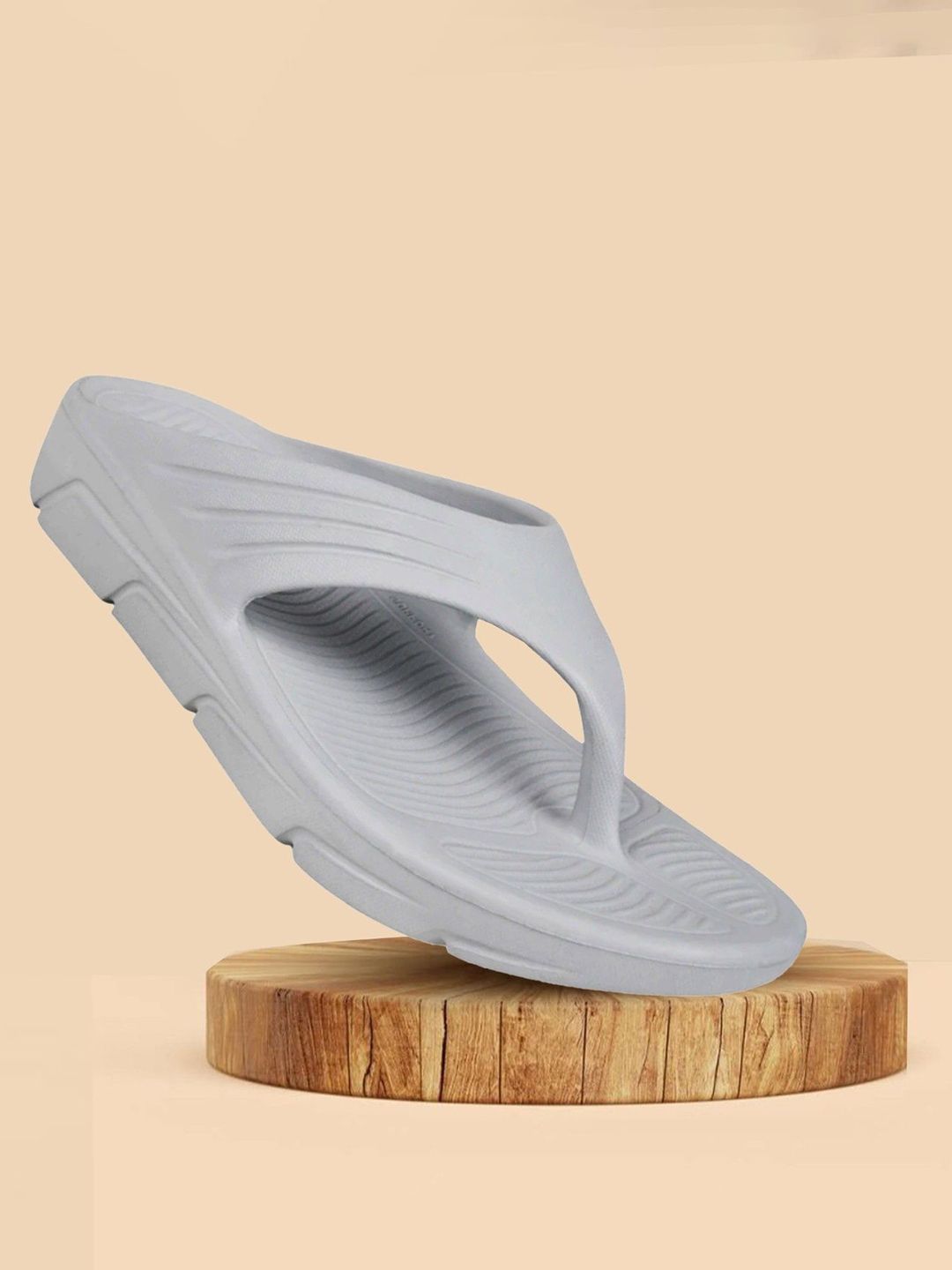 LIFA TRADERS Men Grey Slip On Thong Flip-Flops
