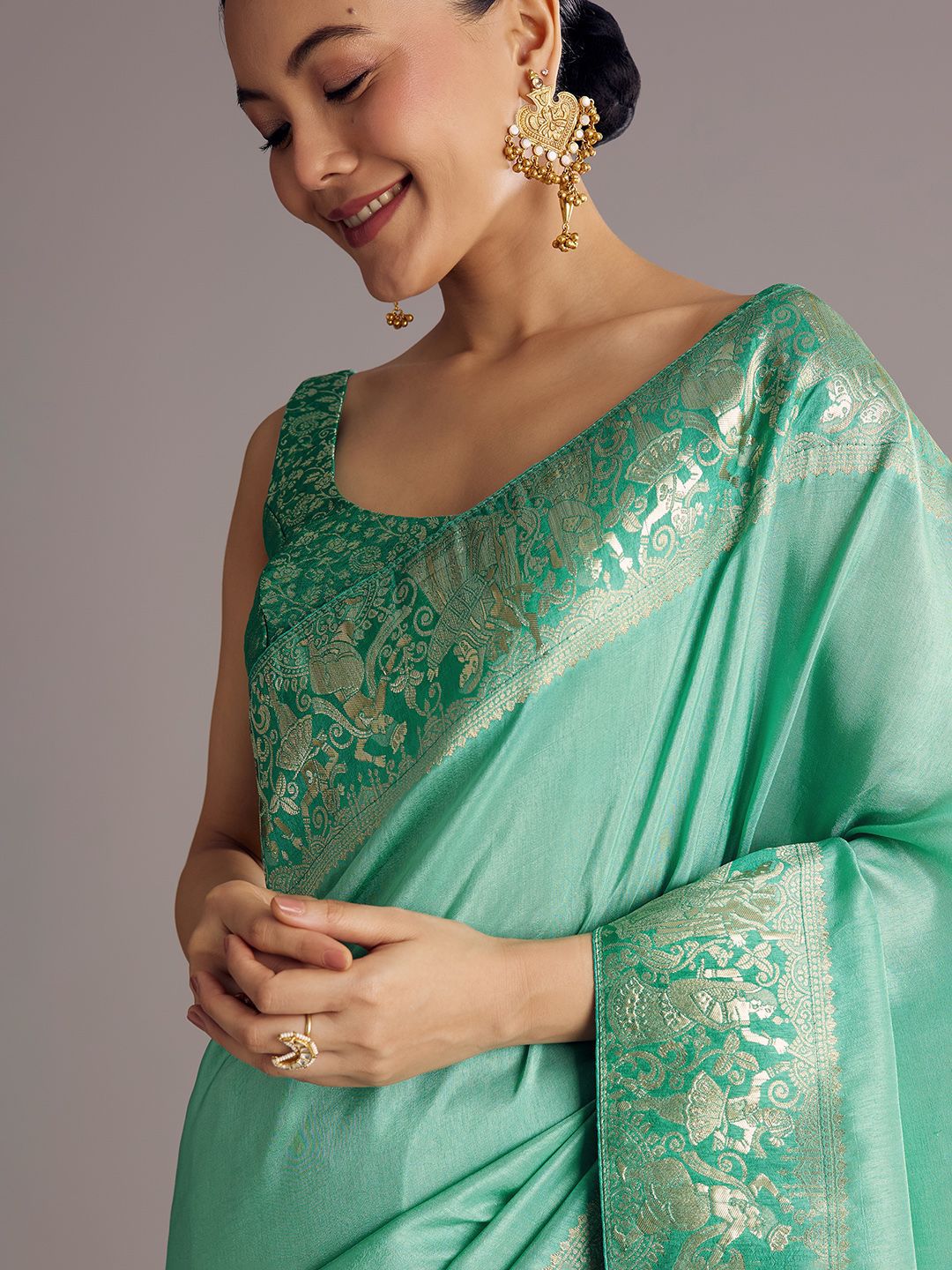 KALKI Fashion KALKI Fashion Ethnic Motifs Woven Design Saree