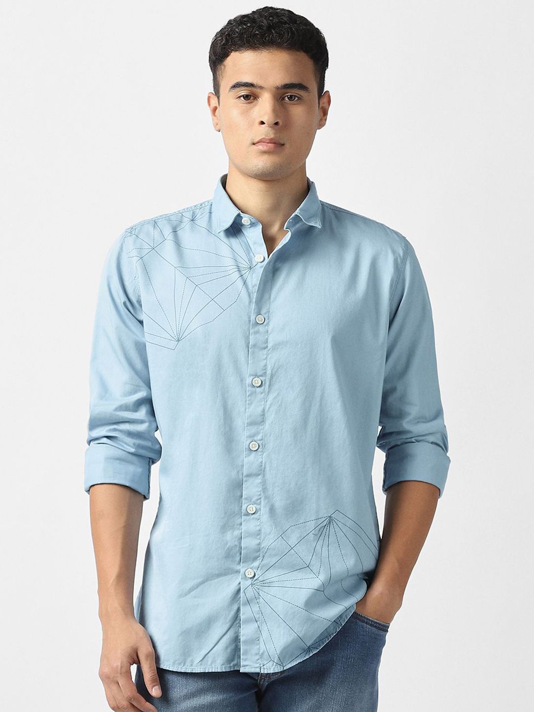 VAN HEUSEN DENIM LABS Men Slim Fit Printed Casual Shirt
