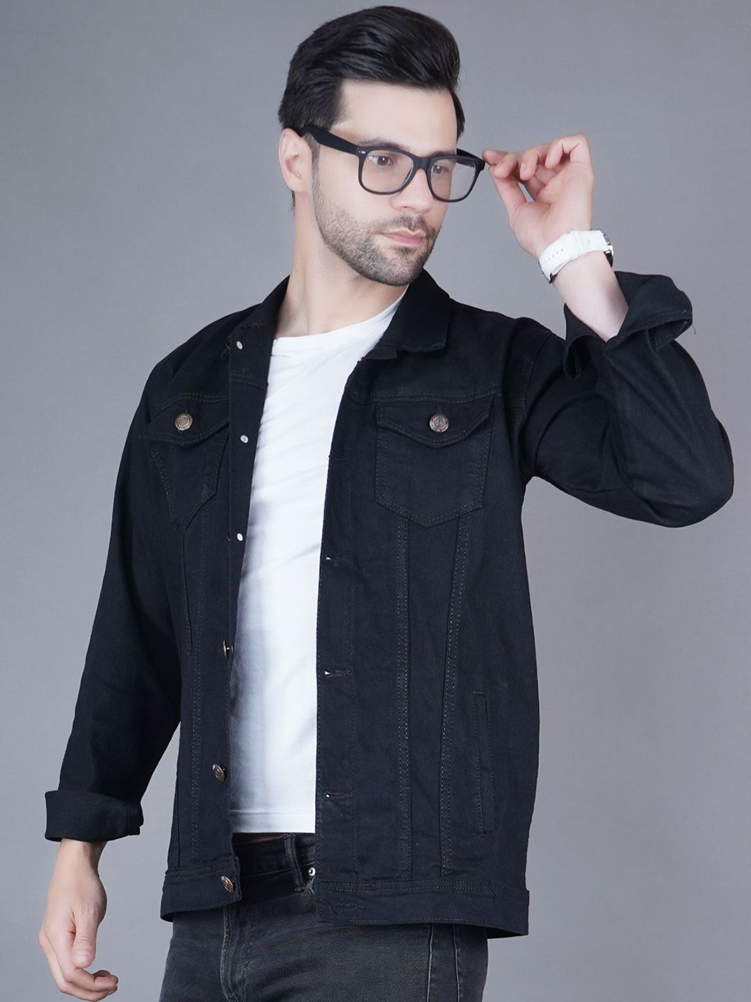 Moda Rapido Lapel Collar Denim Jacket
