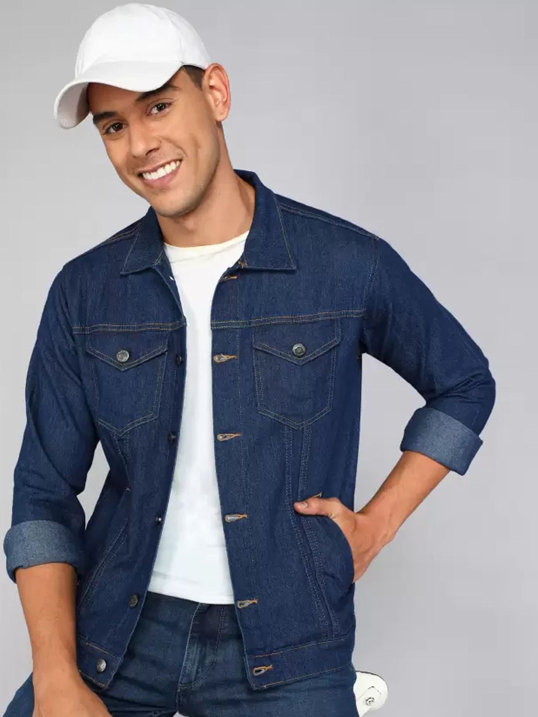Moda Rapido Spread Collar Denim Jacket