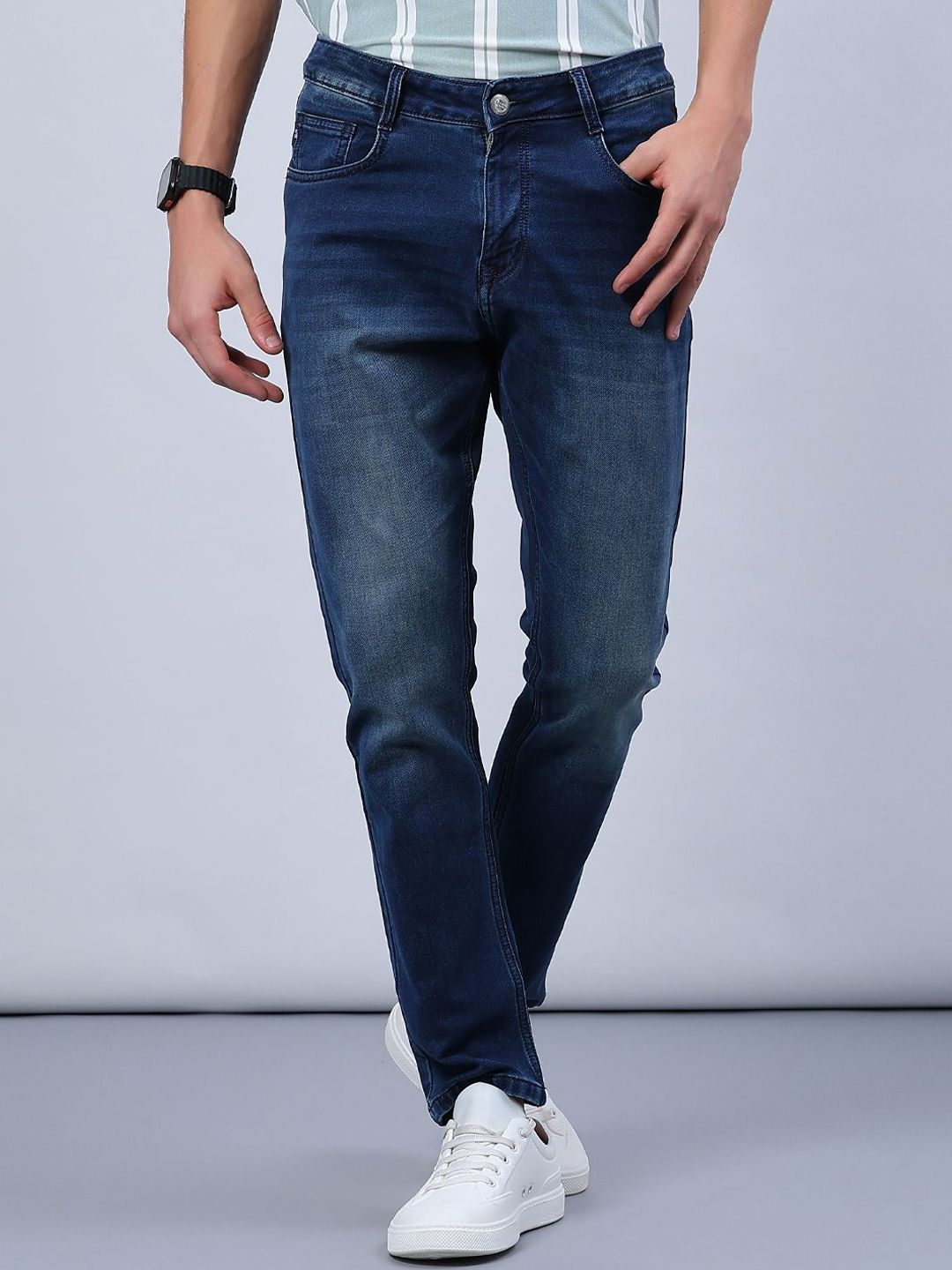 V-Mart Men Skinny Fit Mid-Rise Light Fade Jeans