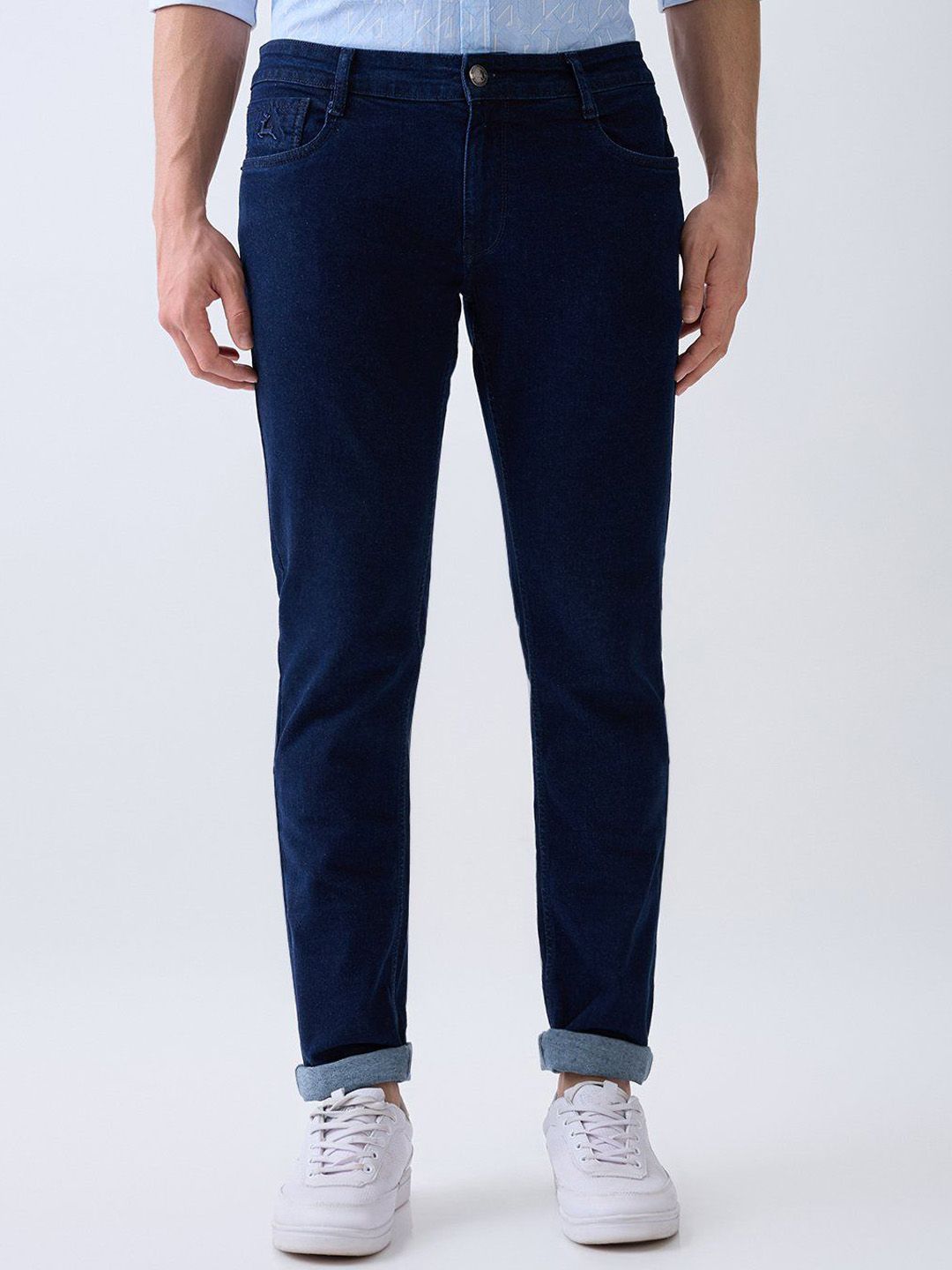 Parx Men Tapered Fit Mid-Rise Clean Look Non Stretchable Cotton Jeans