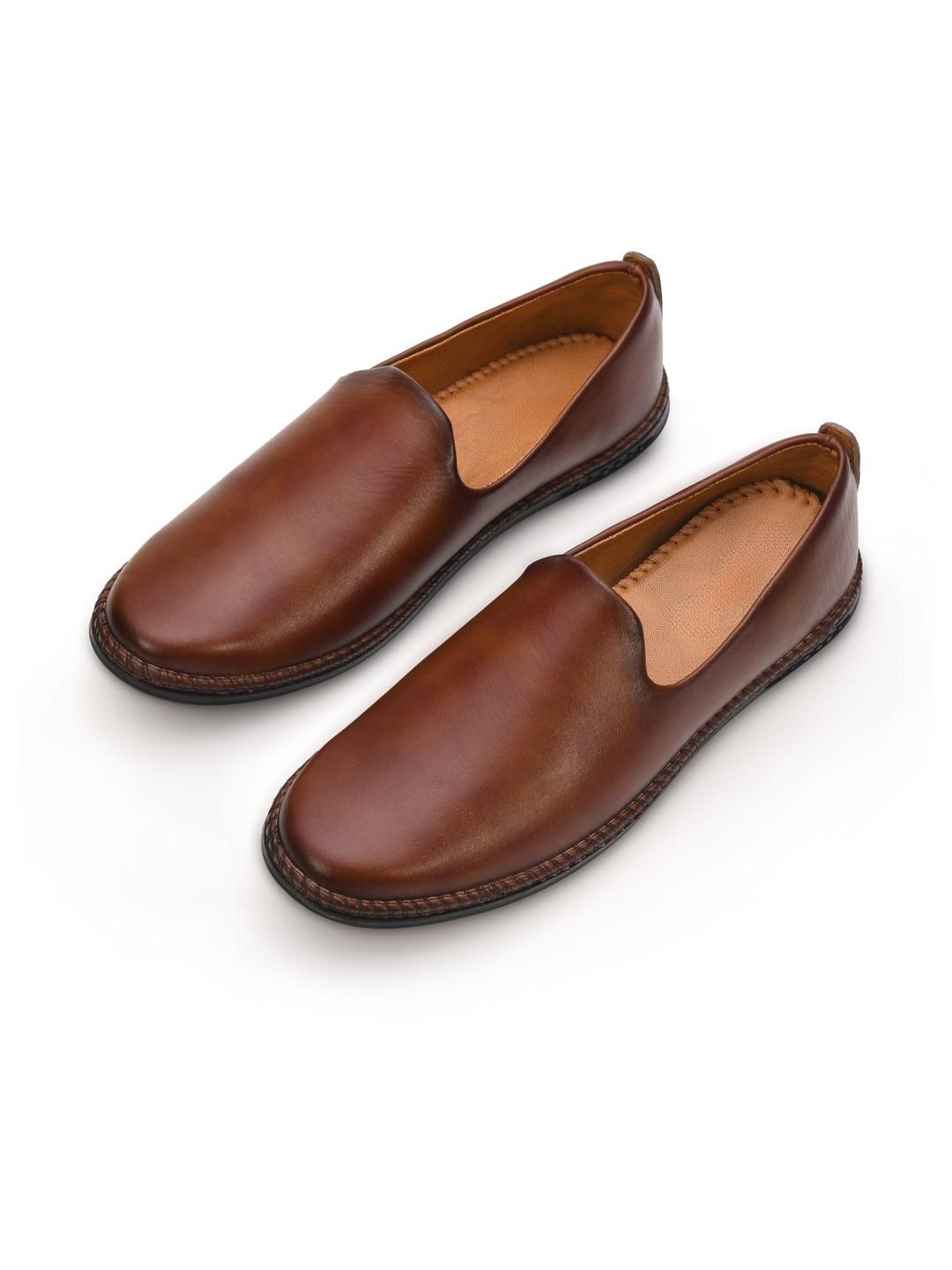 STEPHORN Men Tan Solid Synthetic Leather Formal Shoes