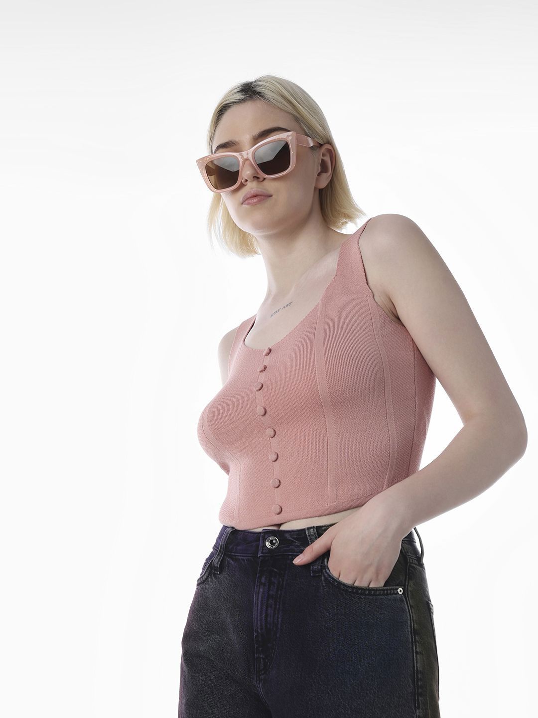 ONLY ONLY Women Scoop Neck Tank Crop Top