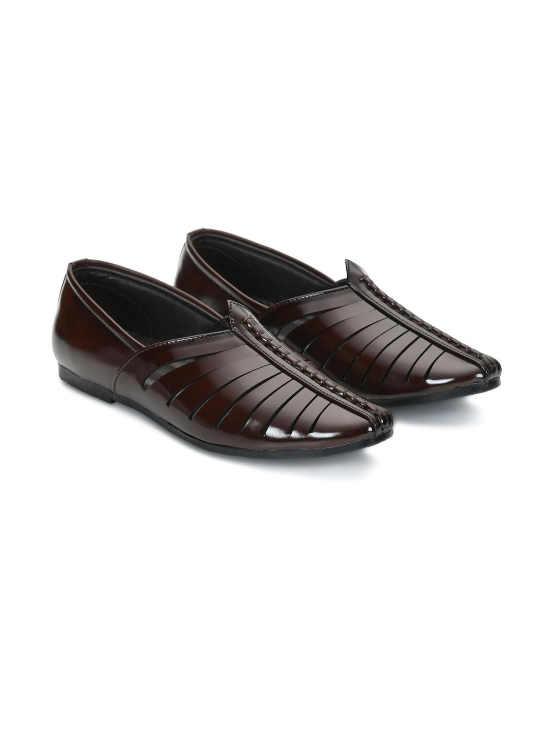 STEPHORN Men Brown Solid Synthetic Leather Formal Shoes