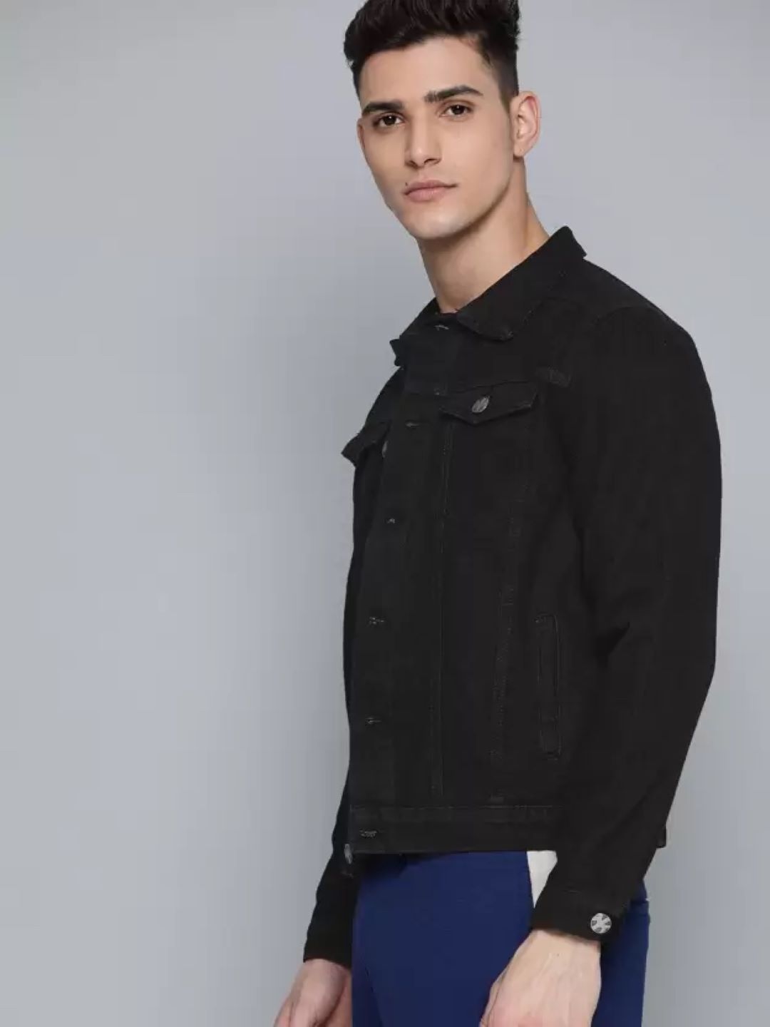 Moda Rapido Spread Collar Denim Jacket