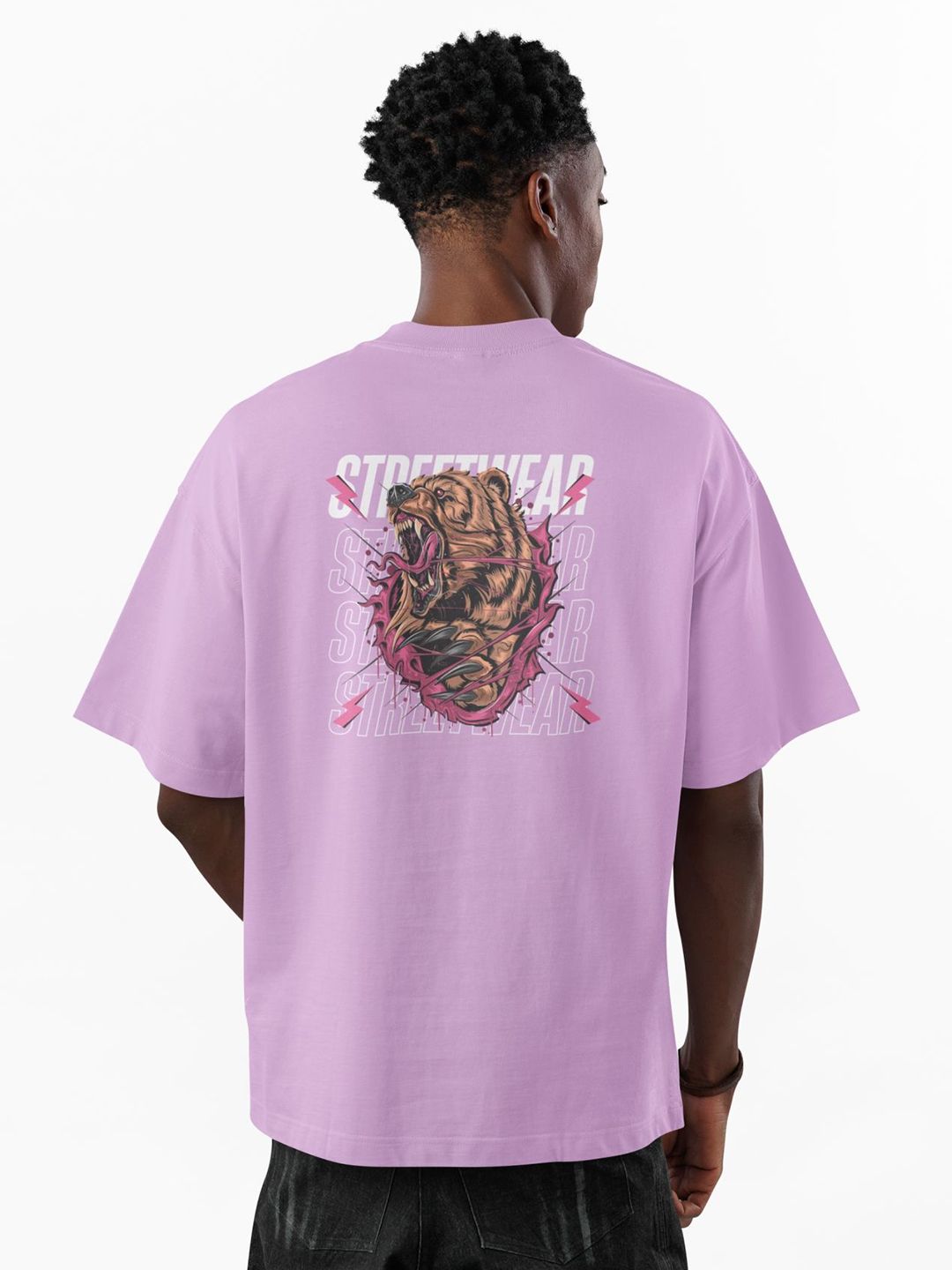 MOZIGO Men Graphic Printed Round Neck Oversized T-shirt