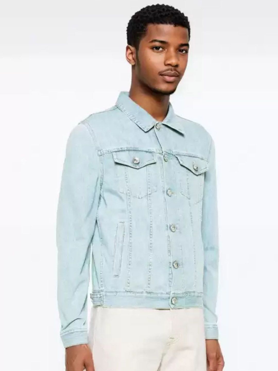 Moda Rapido Spread Collar Denim Jacket