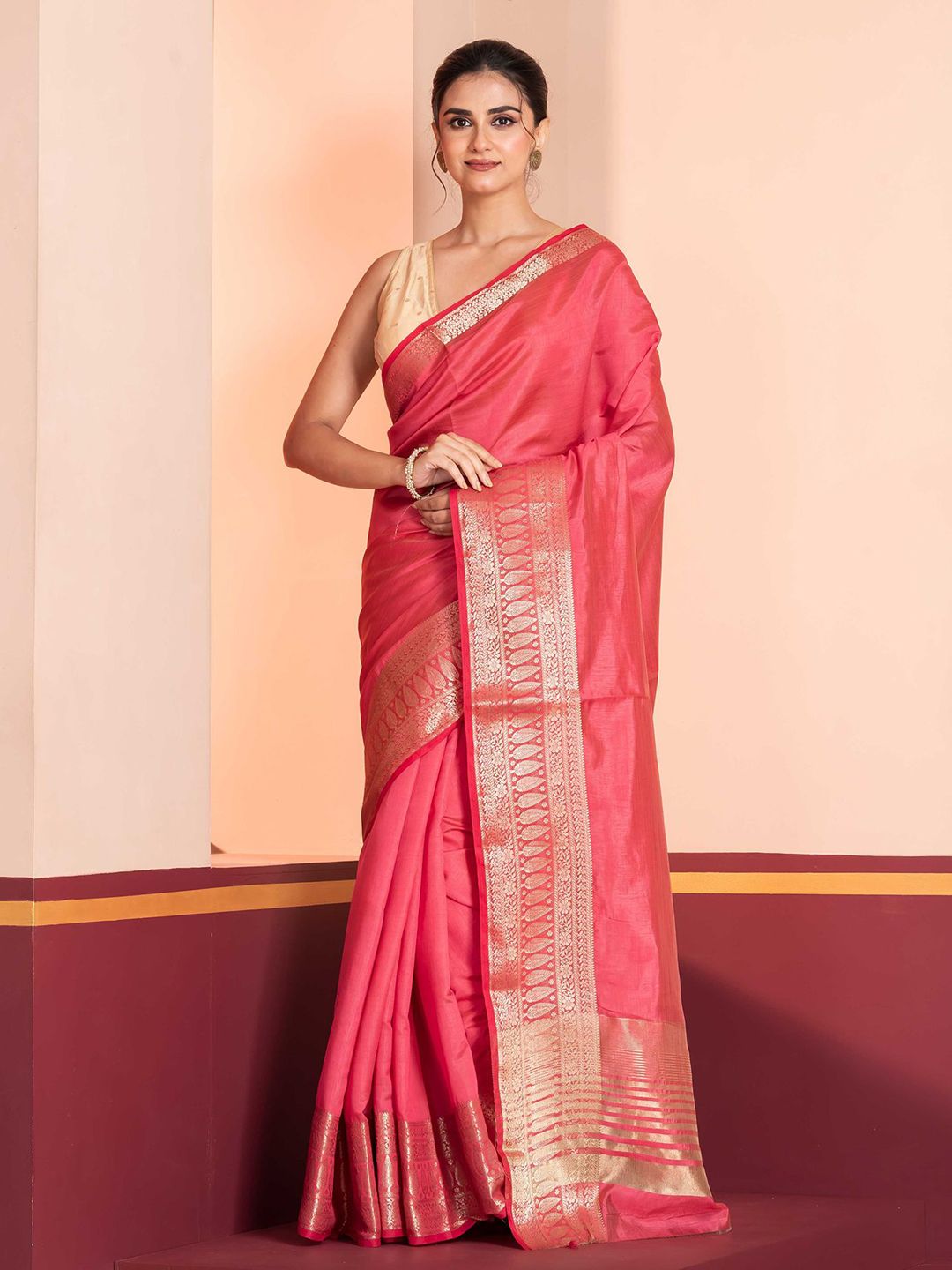 HERE&NOW X Kavvya Women Ethnic Motifs Saree