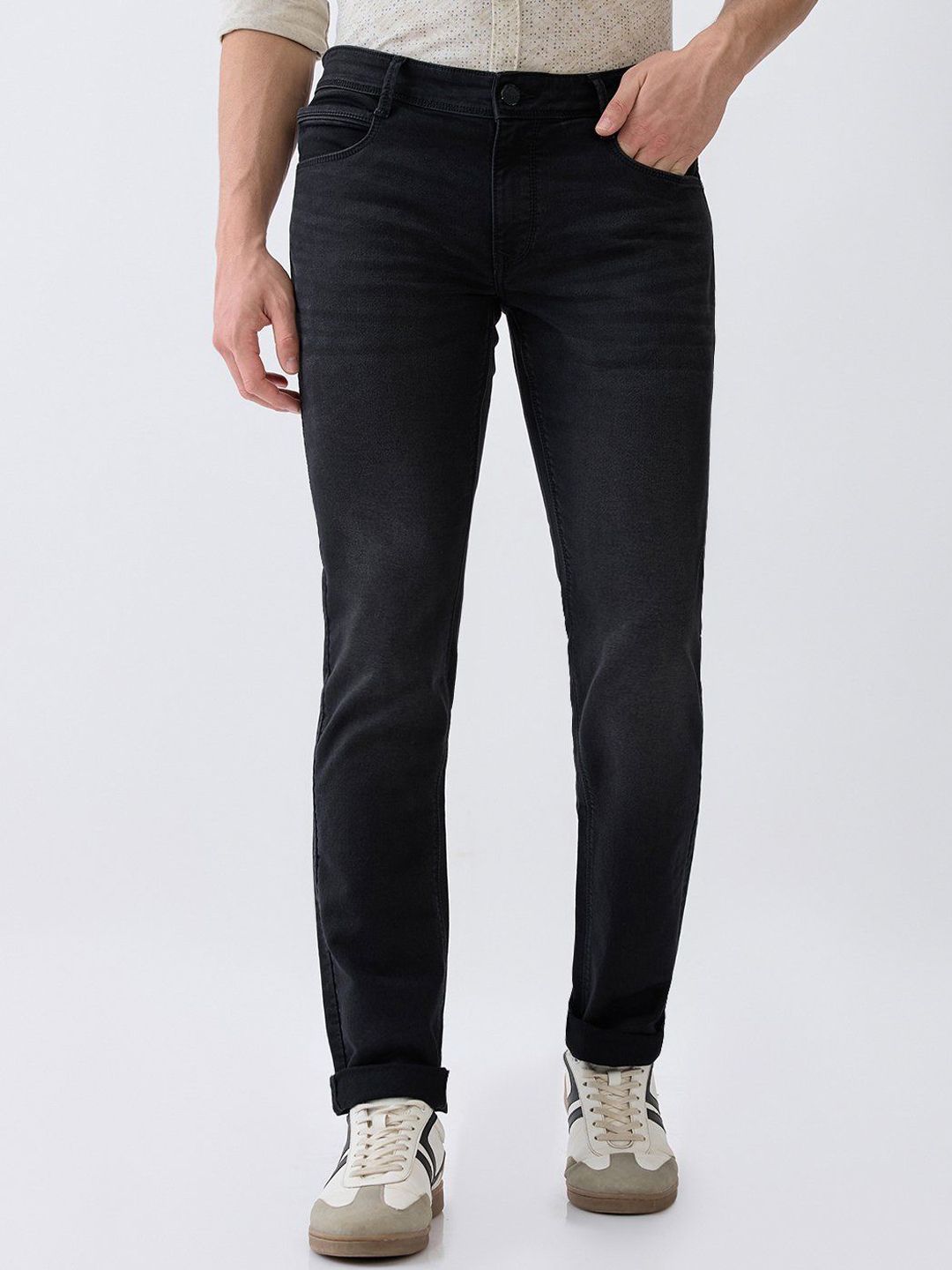 Parx Men Tapered Fit Mid-Rise Light Fade Jeans