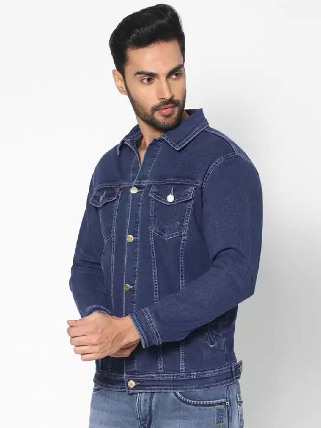 Moda Rapido Spread Collar Denim Jacket