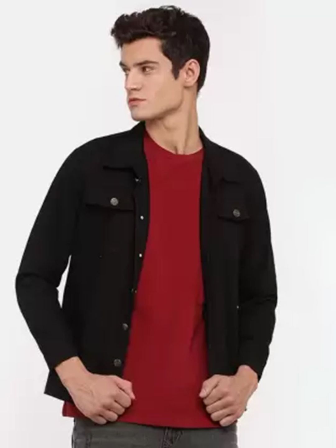 Moda Rapido Spread Collar Denim Jacket